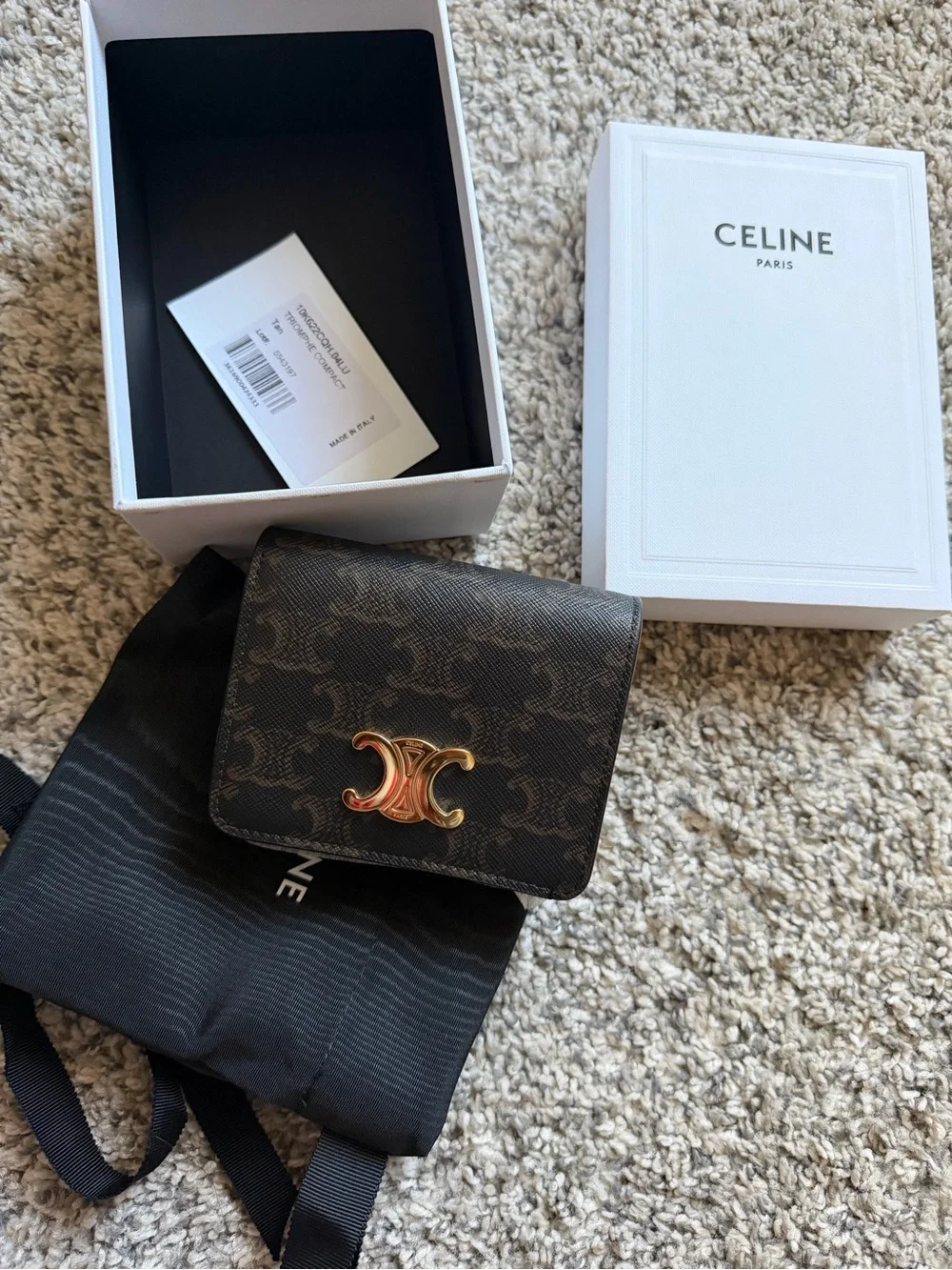 CELINE SMALL FLAP WALLET TRIOMPHE IN TRIOMPHE CANVAS